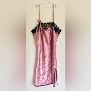 VTG Victoria's Secret Pink nightie with Black Lace